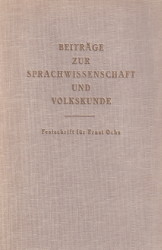 Beiträge zur Sprachwissenschaft und Volkskunde