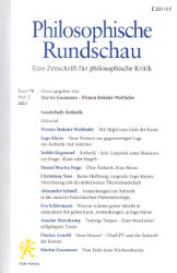 Buchcover Philosophische Rundschau 70.2: Sonderheft Ästhetik