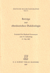 Beiträge zur oberdeutschen Dialektologie