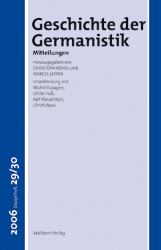 Geschichte der Germanistik. Doppelheft 29/30, 2006