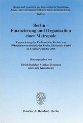 Berlin - Finanzierung und Organisation einer Metropole