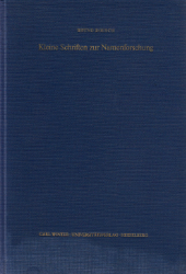 Kleine Schriften zur Namenforschung 1945-1981