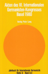 Akten des VI. Internationalen Germanisten-Kongresses, Basel 1980. Teil 4